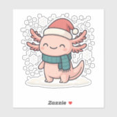 Schattige Kerst Axolotl Sticker | Kawaii Winter (Vel)
