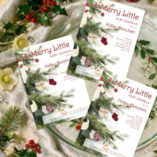 Schattige Kerst Baby Shower Boom LPM26 Kaart
