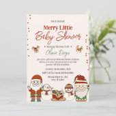 Schattige Kerst Baby shower Kaart (Staand voorkant)