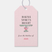 Schattige Kerst 'Bakgeesten Helder' Roze  Cadeaulabel (Voorkant)