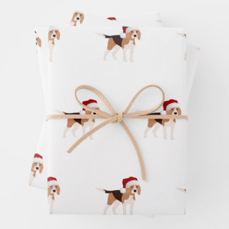 Schattige Kerst Beagle Inpakpapier Vel