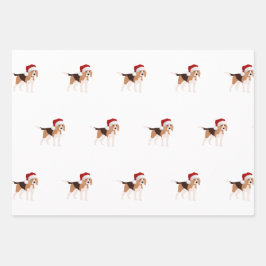Schattige Kerst Beagle Inpakpapier Vel
