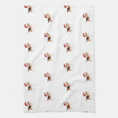 Schattige Kerst Beagle  Theedoek (Verticaal)