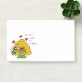 Schattige Kerst Bij Funge Kerstkaart Cartoon Post-it® Notes (Kantoor)
