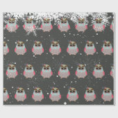 Schattige kerst bij ooien en snowflakes cadeaupapier (Vlak)