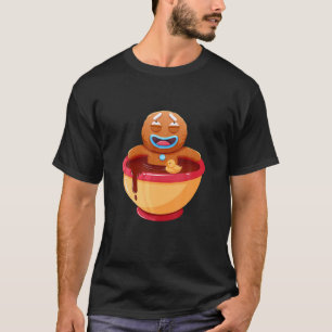 Schattige Kerst Biscuit Brood Coffee Art Design T-shirt