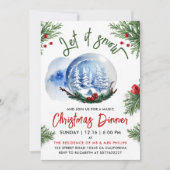 Schattige Kerst Blauw Winter Sneeuw Wereldbol Wate Kaart (Voorkant)