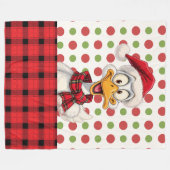 Schattige Kerst Cartoon eend Fleece Deken (Voorkant (Horizontaal))