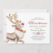 Schattige Kerst Cartoon Rendier Kerstfeest Kaart (Voorkant)