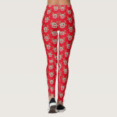 Schattige Kerst Cartoon Rendier Patroon Rood Leggings (Achterkant)