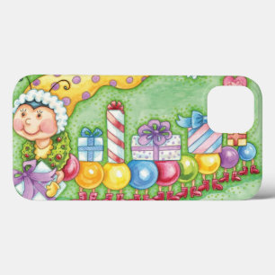 Schattige Kerst Caterpillar Trein met Cadeaus iPhone 13 Hoesje
