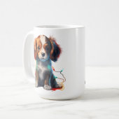 SCHATTIGE KERST CAVALIER KING CHARLES PUPPY DOG KOFFIEMOK (Voorkant links)