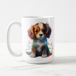 SCHATTIGE KERST CAVALIER KING CHARLES PUPPY DOG KOFFIEMOK