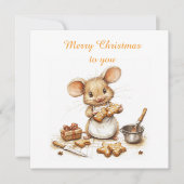 Schattige Kerst Chef Muis Kaart (Voorkant)