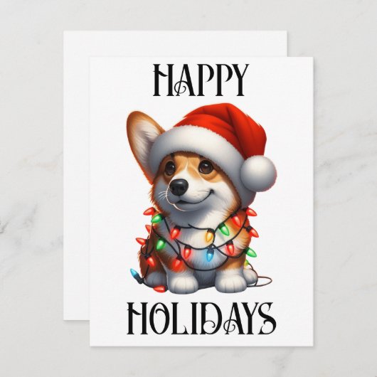 Schattige Kerst Corgi Feestdagenkaart (Voorkant / Achterkant)
