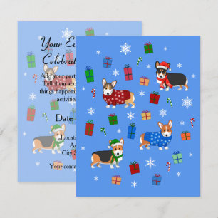 Schattige Kerst Corgi's met Mutsen & Truien Kaart