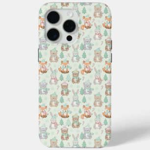 Schattige Kerst Dieren Naadloos Patroon iPhone 15 Pro Max Hoesje