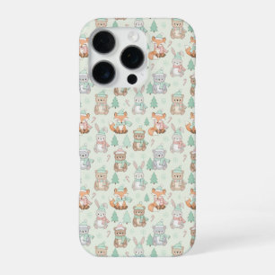 Schattige Kerst Dieren Naadloos Patroon iPhone 16 Pro Hoesje