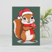 Schattige Kerst Eekhoorn Kaart (Staand voorkant)