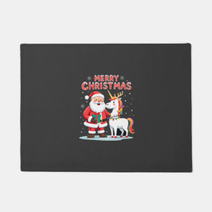 Schattige Kerst Eenhoorn Kerstman op Eenhoorn Kers Deurmat