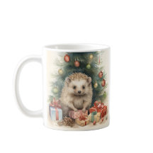 Schattige kerst egel vakantie koffie mok