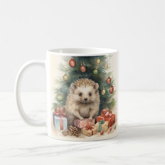 Schattige kerst egel vakantie koffie mok (Links)