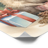 Schattige Kerst egel vakantie print (Hoek)