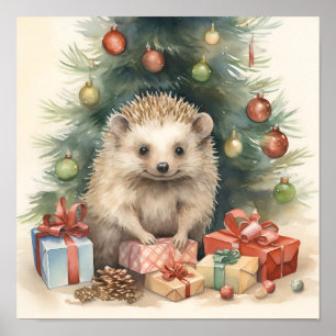 Schattige Kerst egel vakantie print