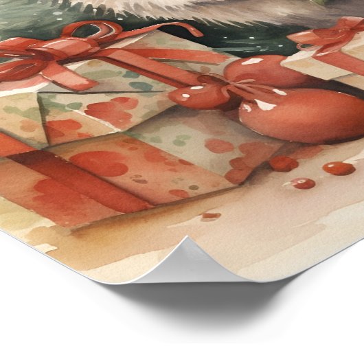 Schattige Kerst egel vakantie print (Hoek)