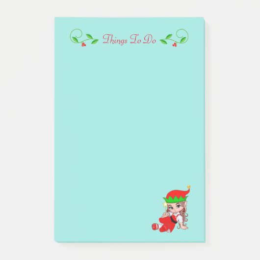 Schattige Kerst Elf Dingen Om Te Doen Post-it Noti Post-it® Notes (Voorkant)
