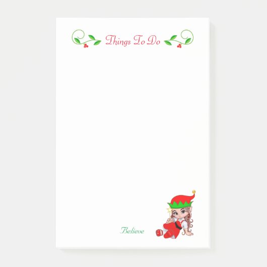 Schattige Kerst Elf Dingen Te Doen Post-it Notitie Post-it® Notes (Voorkant)