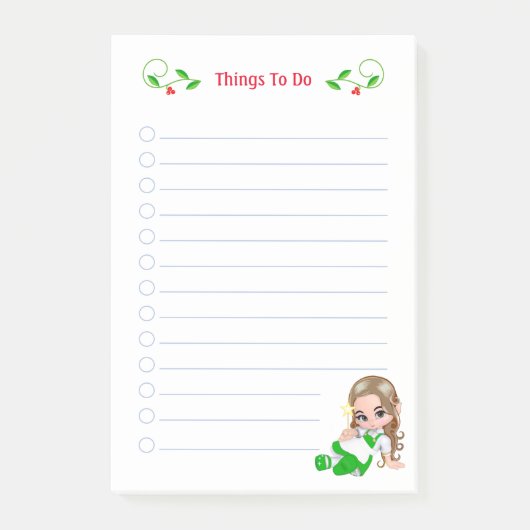Schattige Kerst Elf Dingen Te Doen Post-it Notitie Post-it® Notes (Voorkant)