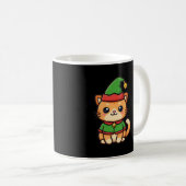 Schattige Kerst Elf Kat Koffiemok (Voorkant rechts)