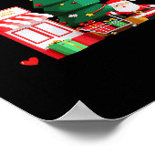 Schattige kerst en winkel Valentijnsdag Kerstmis H Poster (Hoek)