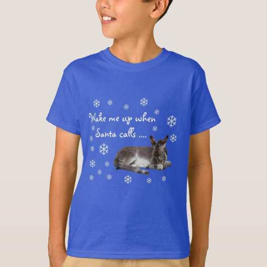 Schattige Kerst-ezel Sneeuwvlokken T-shirt (Voorkant)
