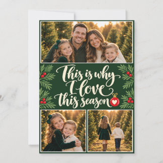 Schattige kerst familiefoto dit seizoen feestdagenkaart