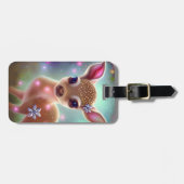Schattige kerst Fawn Bagagelabel (Voorkant horizontaal)