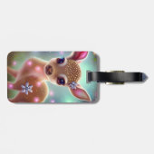 Schattige kerst Fawn Bagagelabel (Achterkant horizontaal)