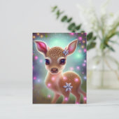 Schattige kerst Fawn Briefkaart (Staand voorkant)
