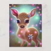 Schattige kerst Fawn Briefkaart (Voorkant)