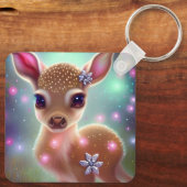 Schattige kerst Fawn Sleutelhanger (Achterkant)