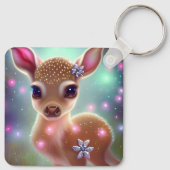 Schattige kerst Fawn Sleutelhanger (Achterkant)