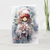 Schattige kerst fee met Teddy Bear Kaart (Voorkant)