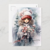 Schattige kerst fee met Teddy Feestdagenkaart (Voorkant / Achterkant)