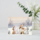 Schattige kerst/feestdag briefkaart (Staand voorkant)