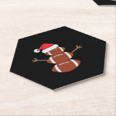 Schattige Kerst Football Snowman Santa Hat Funny Kartonnen Onderzetters (Schuin)