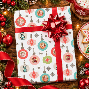Schattige Kerst foto collage Cadeaupapier