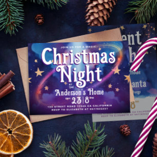 Schattige kerst geloven in Magic Night Galaxy Part Kaart