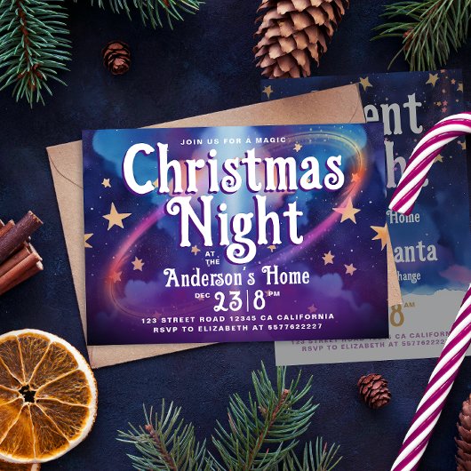 Schattige kerst geloven in Magic Night Galaxy Part Kaart