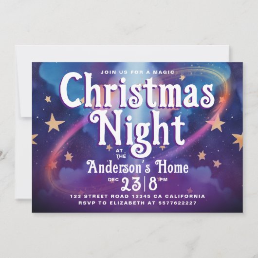 Schattige kerst geloven in Magic Night Galaxy Part Kaart (Voorkant)